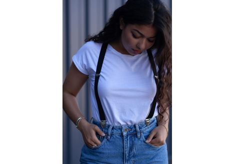 Suspenders for teenagers and small sizes Black
