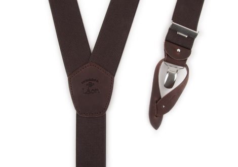 Brown suspenders with buttons or clip