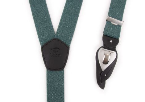 Suspenders with Recycled band green with buttons or clip