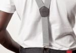 Men Suspenders recycled grey