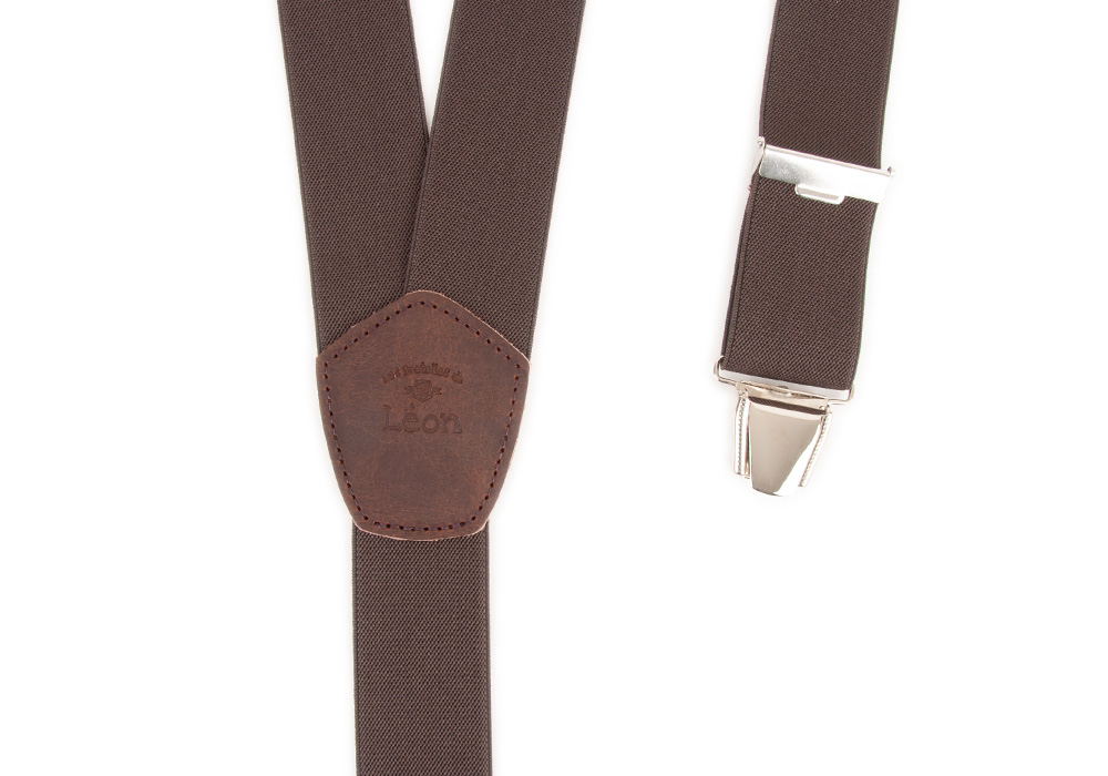 Large Suspenders for Men Brown
