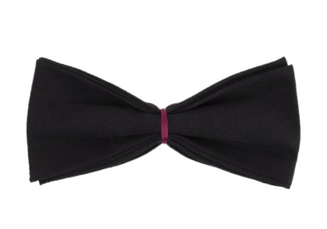 Black bow tie with purple heart