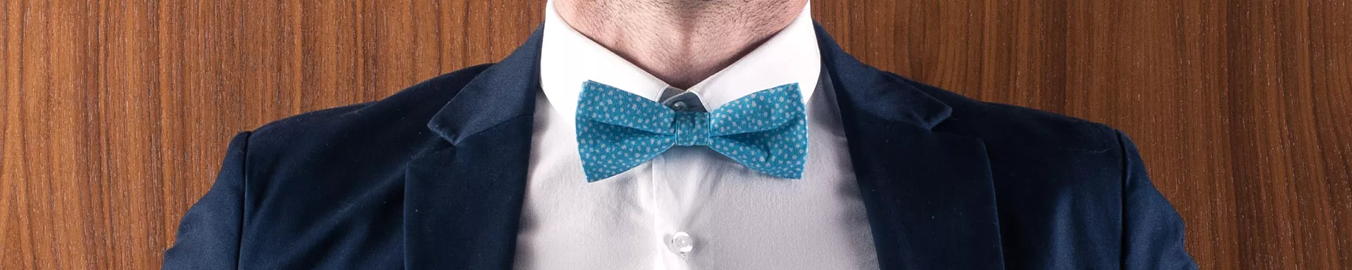 Nœud papillon bleu fantaisie pour homme à coupe réglable