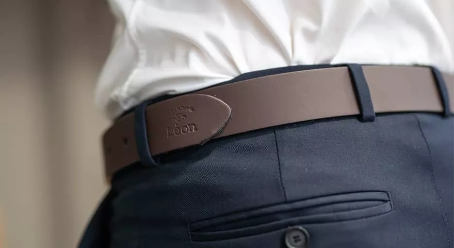 Ceinture en cuir marron pour homme  made in France