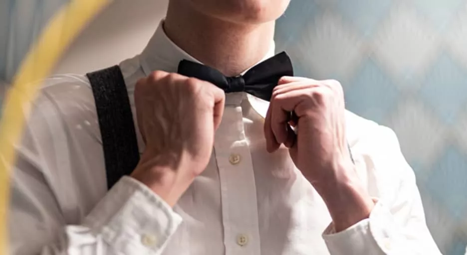 Nœud papillon noir idéal pour une cérémonie de mariage