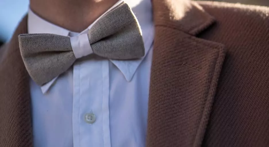 Nœud papillon blanc crème élégant