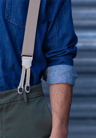 Bretelles à pattes et à boutons pour homme