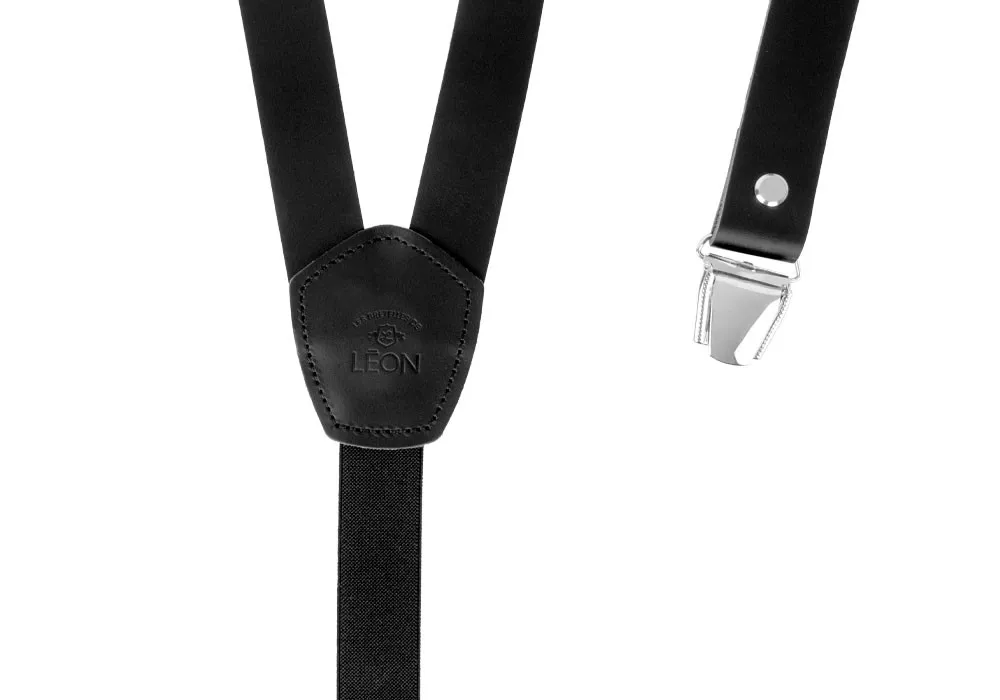 Slim Leather Braces Black...