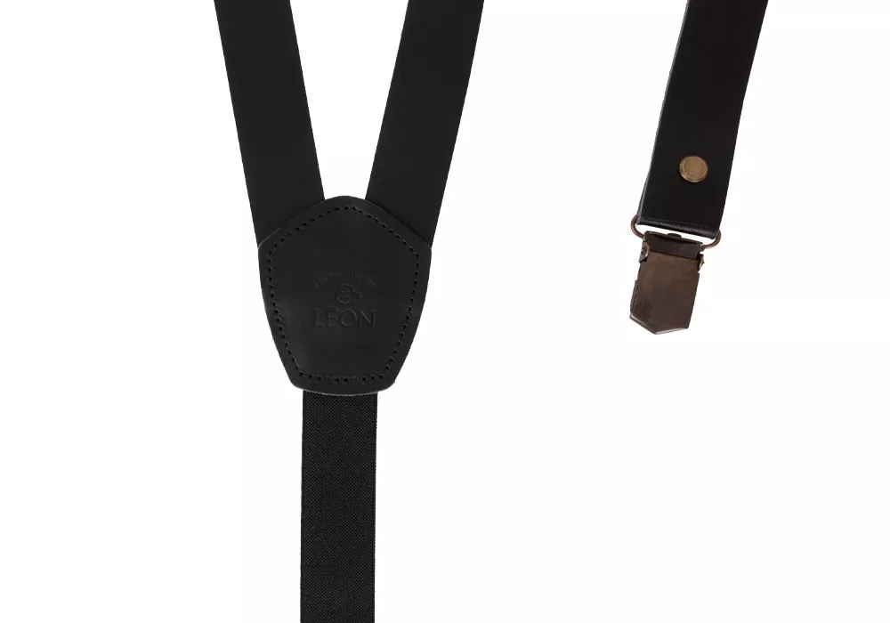 Slim Leather Braces Black...