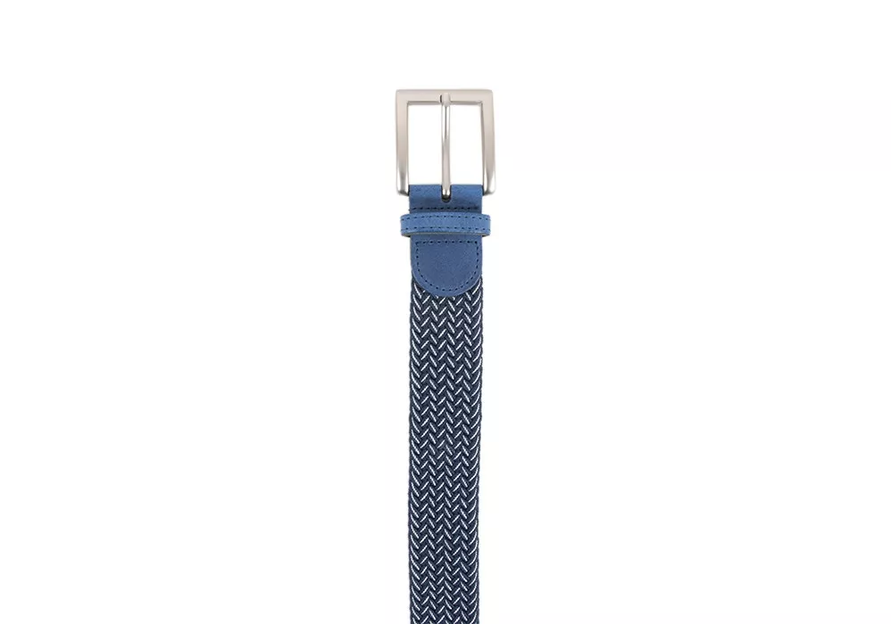 Ceinture tressée Bleu et blanc